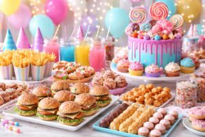 Sugestões de comidas e doces para aniversário de adolescentes com ideias práticas, atuais e criativas para montar uma festa deliciosa.